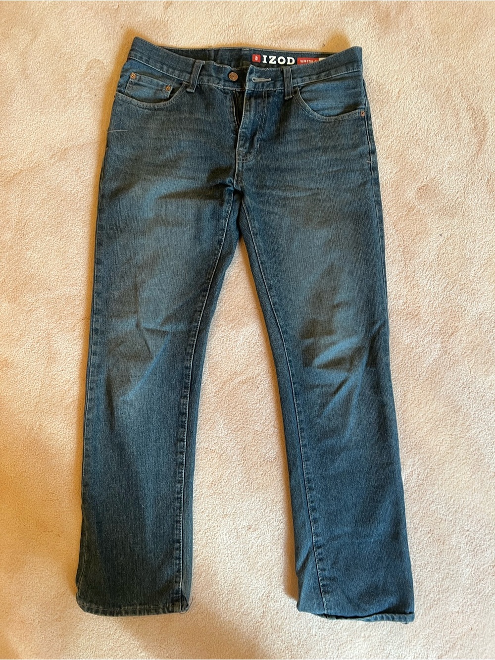IZOD Men’s Blue Slim Straight Fit Jeans (30X30)